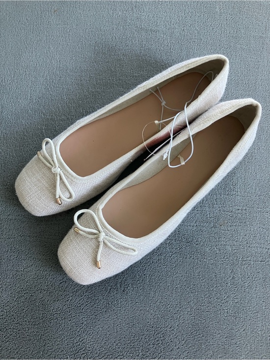 Joe Fresh Shoes - Joe Fresh 99% Linen Square Toe Ballet Flats Size 7 Cream NWT